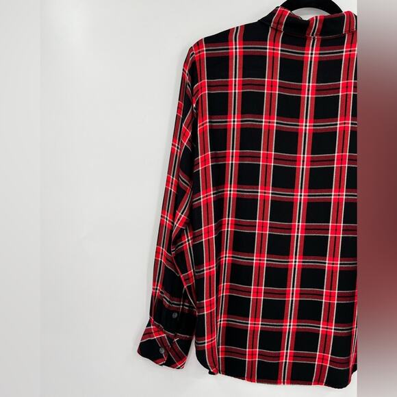 NWOT Sanctuary Boyfriend For Life After Hours Plaid Flannel Button Down Shirt XS - Picture 12 of 15